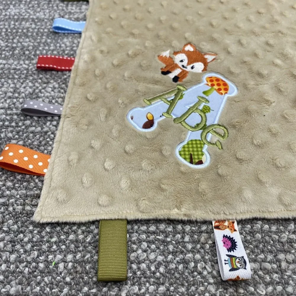 Taggie Blanket Lovey Woodland Animals‎ Fox ABC Baby Teething Blanket Textured